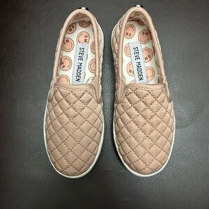 Steve Madden Quilted Slip-On Sneakers - Nude Pink